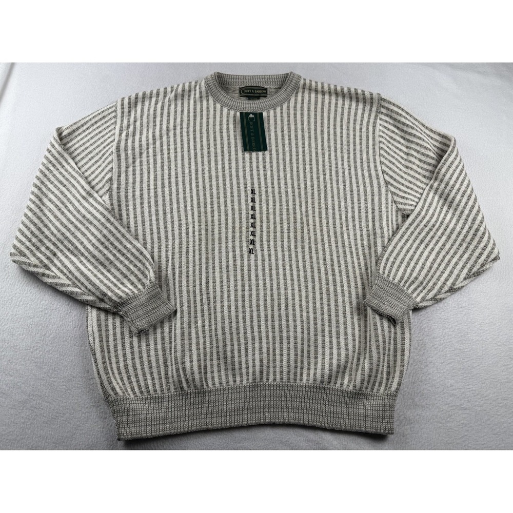 Croft Barrow Men's Sweater Size XL NWT natural Striped USA
